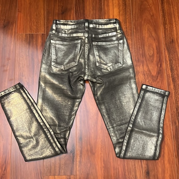 KanCan Skinny Gold Shimmer Pants Mid Rise Size 3 - Picture 4 of 5